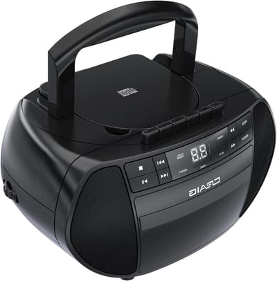 Draagbare CD Speler - Radio Cassette - Muziek Luisteren - Stereo Geluid - 22 x 12 x 24 cm - Zwart