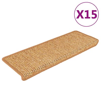 vidaXL - Trapmatten - zelfklevend - 15 - st - sisal-look - 65x21x4 - cm - sisal
