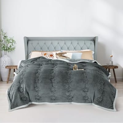 Pluizige fleece deken 200 x 230 cm - zachte en ademende plaid voor bank en fauteuil