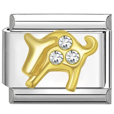 Quiges - Schakel - Bedel - 9mm - charms - Kleurrijk - Zirkonia - horoscoop - Stier - Geschikt voor - armband - Schakelarmband - italy bedels armband
