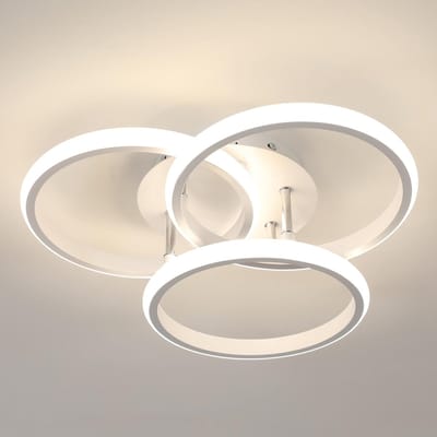 Haobosic LED Plafondlamp - 3 Rondes Wit - 40W Neutraalwit (4500K)