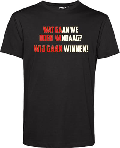 T-shirt Wij gaan winnen! | Rotterdam Supporter | Shirt Kampioen | Kampioensshirt | Zwart | maat XS