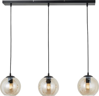 Olucia - GIADA - Hanglamp - Amber / Zwart - 3L - Vorm: Rechthoek
