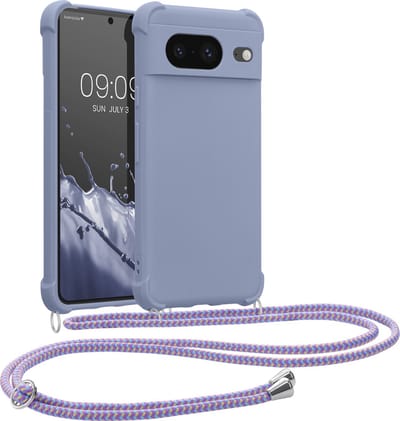 kwmobile telefoonhoesjegeschikt voor Google Pixel 8 - Hoesje van siliconen met telefoonkoord - In lavendel