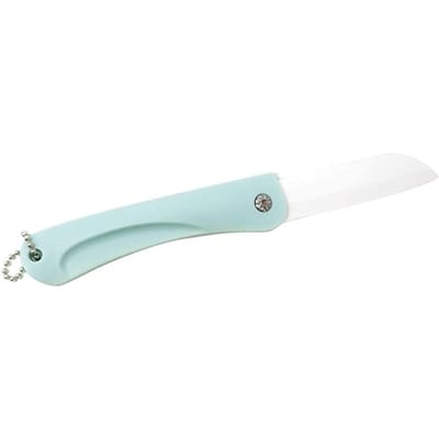 1PC Mini Keramisch Fruitmes Keuken- en Barbenodigdheden Draagbaar Opvouwmes Creatief Keukenfruitmes Schilmesje blauw
