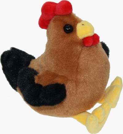 Cornelissen Knuffel kip/haan - 15 cm - pluche - knuffelkip - knuffelhaan - knuffeldier - boerderij dieren knuffels