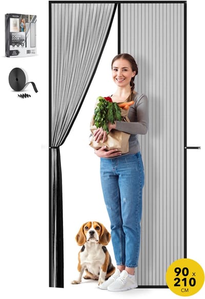 Vicon Magnetisch Vliegengordijn met Openblijf Functie - 90 x 210 CM - Eenvoudige installatie - Huisdiervriendelijk - Deurgordijn - Deurhor - Horgordijn Deur