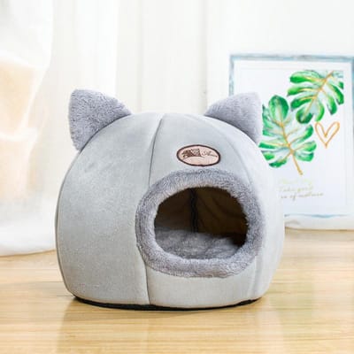 Lit pour chat Deep Sleep Comfort Petit tapis Panier Niche pour chien Tente pour animaux de compagnie Nid douillet pour grotte d'intérieur M 33X33X33cm