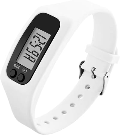 Stappenteller Horloge - Fitness Tracker - Dagelijkse Activiteit - Geen App Nodig - Groot Scherm - Wit