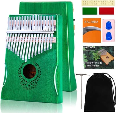 17 toetsen duimpiano - draagbare kalimba mbira sanza vingerpiano met studiegids en stemhamer - ideaal voor kinderen volwassenen en beginners