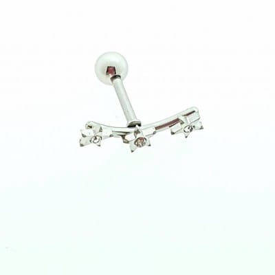 Aramat Jewels | Piercings | Zilveren Sterren Zirkonia Helixpiercing | | | |10mm | Staal | Volwassenen | Verkleurd niet