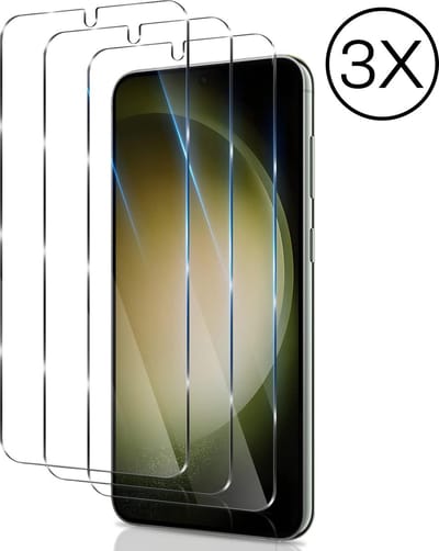 Podec Screenprotector geschikt voor Samsung Galaxy S23 - Gehard Beschermglas - Transparant en Krasbestendig - Tempered Glass Screen Cover - 3 Stuks