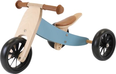 Bandits & Angels Smart Bike Loopfiets Hout 4-in-1 Petrol Blauw vanaf 1 jaar - Voor Jongens en Meisjes - Houten Loop Fiets - Omkeerbaar in Driewieler en Tweewieler - Verstelbaar Zadel