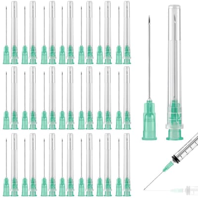 100 Stuks Dispersiebuisjes met Deksel, 21G 0.8-38mm RVS Laboratorium Accessoires, Individueel Verpakt, Spuitnaalden voor Vullen van Vloeistoffen, Inkt en Lijm