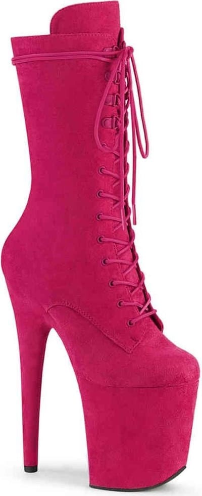 Pleaser - FLAMINGO-1050FS Plateau Laarzen, Paaldans schoenen - Paaldans schoenen - 36 Shoes - Roze