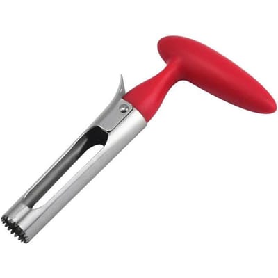 Nouveau couteau coupe-pomme en acier inoxydable, évideur de fruits, trancheuse multifonction, coupe-légumes, noyau de poire retiré, outils de cuisine rouge