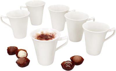 MamboCat Set van 6 porseleinen IVORY koffiemokken voor 6 personen