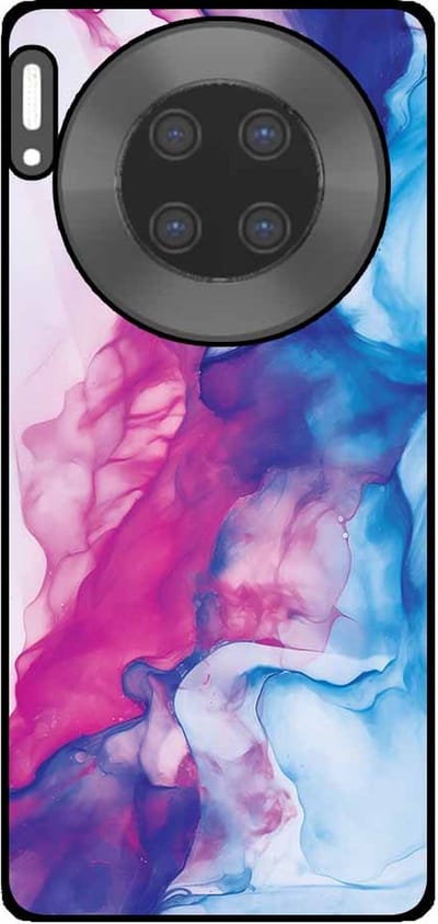 Smartphonica Telefoonhoesje Geschikt voor Huawei Mate 30 Pro met Roze Blauw Marmer Opdruk - TPU Backcover Case Rose Blue Marble Design geschikt voor Huawei Mate 30 Pro