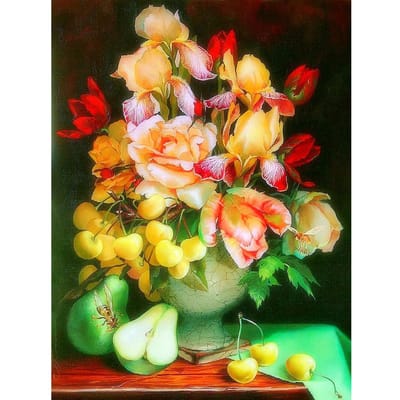 5D diamant schilderij bloem volledige boor ronde kralen sets diamant borduurwerk bloem kristal schilderij 20X30CM orange