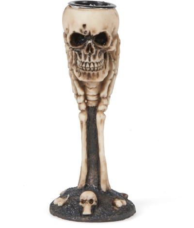 CHAKS - Kaarsenhouder met bot en schedel 12,5 cm