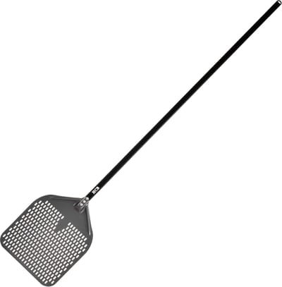 HCB® - Professionele antikleef Pizzaschep - Ø35 cm x 188 cm - Pizza schep van geperforeerd geanodiseerd aluminium - Lichte Pizzaspatel - Draaischep voor pizzaoven en bbq - 1 kg - 2270