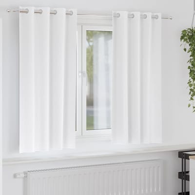 vidaXL Zwart-out Gordijnen met Ringen 2 st Puur Wit 175 x 140 cm