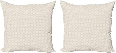 ABAKUHAUS Decoratieve kussenhoezen in ingetogen kleuren, 2 stuks, modern accent, dubbelzijdige digitale print, 40x40 cm, Champagne Sand