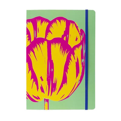 Lanzfeld Tulp - Kunst Notitieboek A5 - Gelinieerd - Pop Line Groen - 80 Pagina's - Softcover