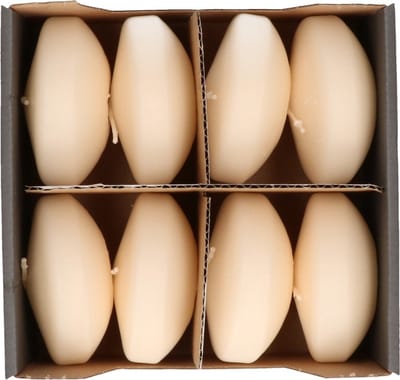 16x Cremewitte grote drijfkaarsen 8 cm 8 branduren - Geurloze kaarsen cremewit - Woondecoraties kaarsen - Drijfkaarsen groot