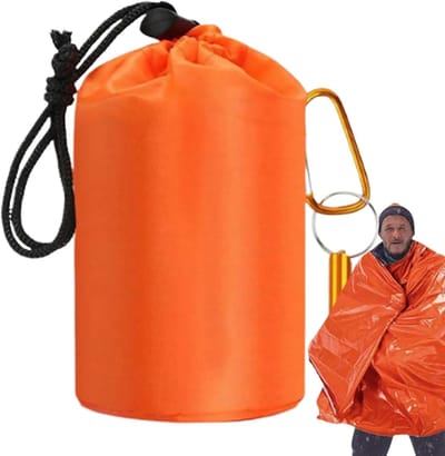 Overlevingsslaapzak Oranje - Warme EHBO Deken Herbruikbaar - Noodslaapzak voor Kamperen & Wandelen (1 stuk)