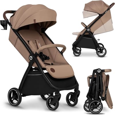 Kinderwagen met 360° Draaibare Wielen en Volledige Vering - Inklapbare Buggy Tot 22 kg