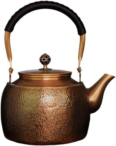 Koperen Theeketel - Waterkoker Koper - Thee Zetten - Handgemaakt Gehamerd Ontwerp - 1700 ml - Koper
