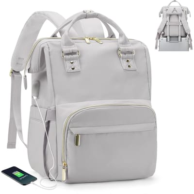 Laptop Backpack for Women Water Resistant Travel Work Backpacks Purse Stylish Business Teacher Nurse Computer Bag with USB Port