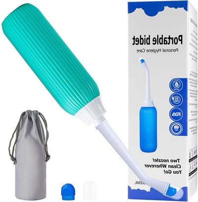 Draagbaar Bidet - Reis Bidet - Persoonlijke Hygiëne - Dubbele Mondstukken - 500 ml - Groen