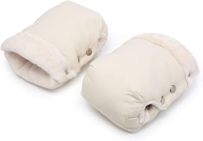 Kinderwagen Handwarmer - Wandelwagen Mitten - Wandelen Buiten - Winddicht Ontwerp - 16x21x6cm - Beige