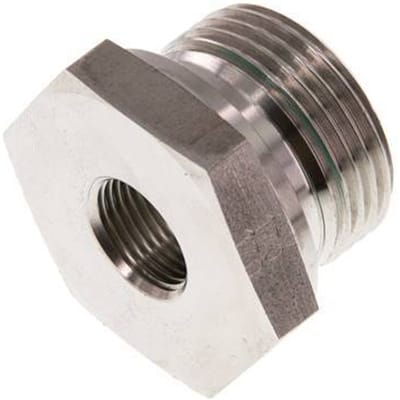 G 1'' x G 3/8'' M/F RVS Neusstuk 400 Bar - Hydrauliek - FL2S-MF-STE-100G-038G