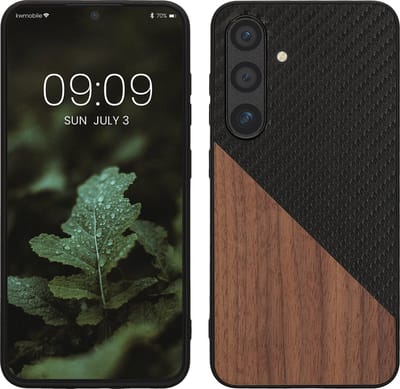 kwmobile hoesje geschikt voor Samsung Galaxy S24 - Backcover in donkerbruin / zwart -Smartphonehoesje - design