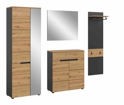 Canu kledingkastcombinatie Artisan NB basaltgrijs NB - 37x220x190cm