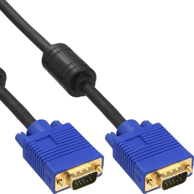 InLine® S-VGA kabel pemium, 15-pins HD male / male, zwart, 1m