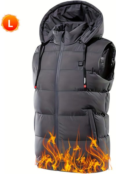 Livano Verwarmde Bodywarmer - Heated Vest - Elektrische Bodywarmer - Jas - Oplaadbaar - Heren - Maat L - Grijs