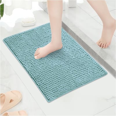 Zachte en luxe antislip badmat, absorberend en wasbaar, ideaal voor badkamer, keuken, entree en slaapkamer (Blauw, 60x150cm)