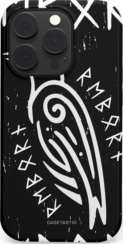 Casetastic Hoesje Geschikt voor Apple iPhone 14 Pro Magsafe - Stijlvolle Beschermende Duo-layer Case - Runische Symboliek