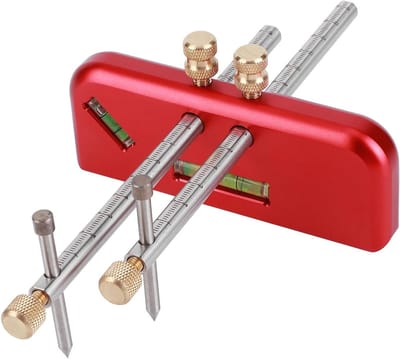 Houtbewerking Liniaal - Markering Gereedschap - Nauwkeurig Meten - Ingebouwde Waterpas - 12 cm - Rood