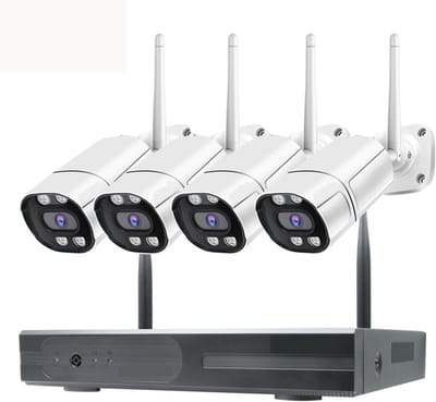 Beveiligingscamera Set - CCTV Systeem - Huisbewaking Buiten - 3MP Super Beeld - 4 Camera's - Wit