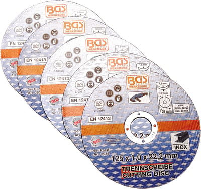 BGS - Slijpschijf Set - Doorslijpschijf - RVS - 5 stuks - Ø 125 x 1,0 x 22,2 mm - BGS3936