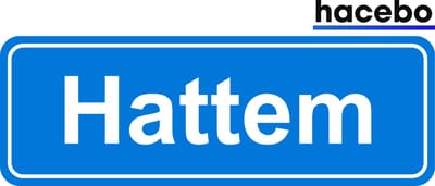 Hacebo - Plaatsnaam Sticker - 29x10 CM - Hattem sticker - Verkeersborden sticker - grappige cadeaus - Hattem