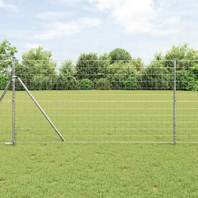 vidaXL - Euro-hek - met - grondbevestiging - 10 - x - 1 - m - Gegalvaniseerd - staal