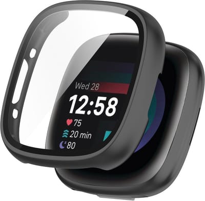 Watch case screenprotector - hoesje - geschikt voor Fitbit Sense 2 - zwart