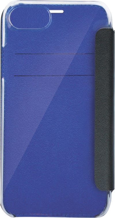 BeetleCase, Hoesje geschikt voor Apple iPhone 6 / 7 / 8 / SE (2022) - Leer Folio met Transparante Achterkant, Zwart