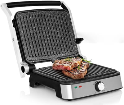 DailySupplies® Contactgrill - Tosti Apparaat - Tosti-ijzers - Panini Grill - Zilver en Zwart